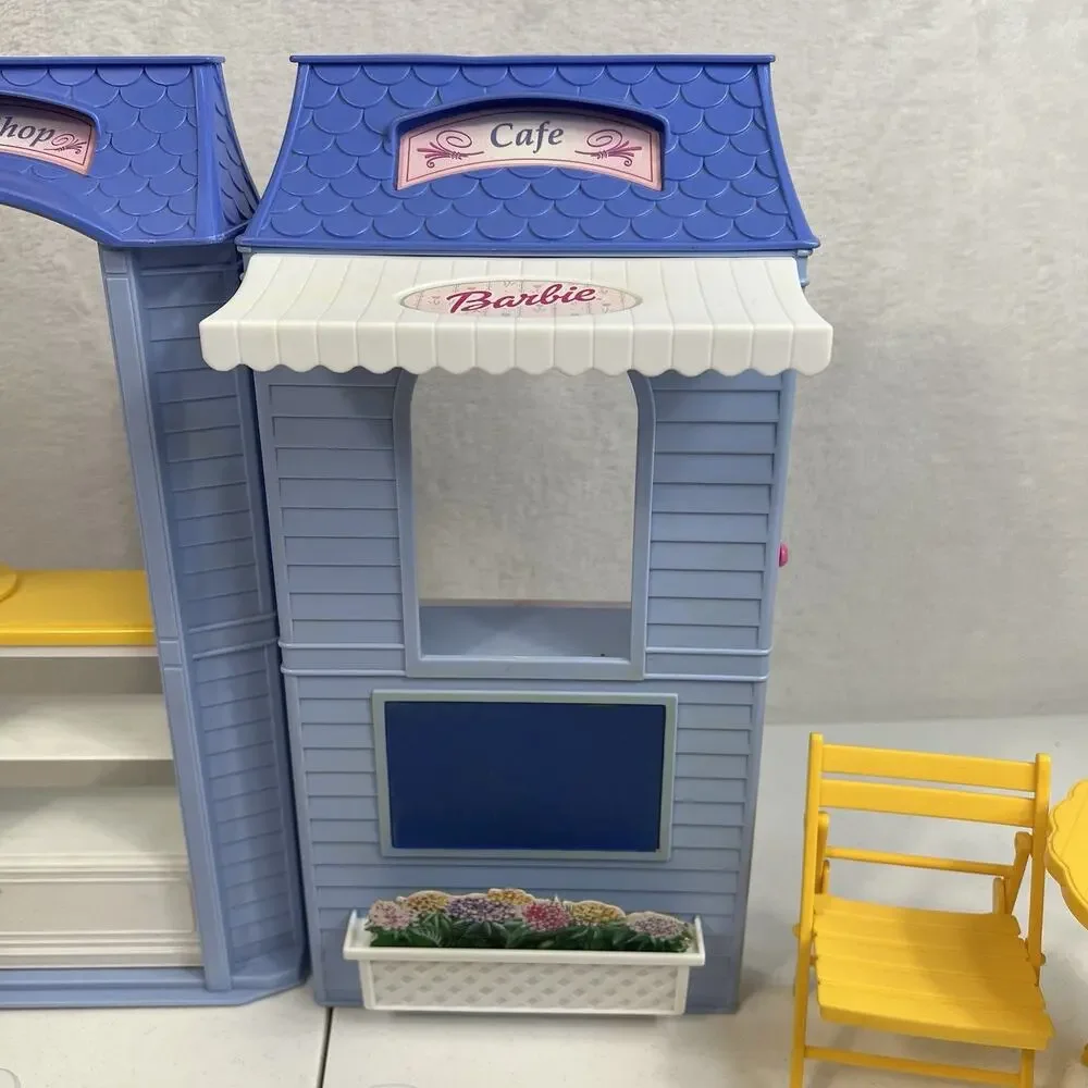Vintage Barbie Doll Bake Shop Cafe Playset‎ Patio Table Chairs Accessories